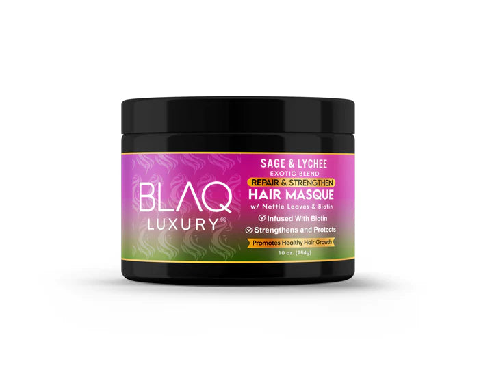 BLAQ LUXURY SAGE & LYCHEE REPAIR & STRENGTHEN HAIR MASQUE 10 OZ