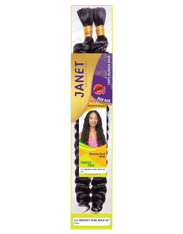 JANET COLLECTION BOUNCY CURL BULK 18" CROTCHET HUMAN BRAIDING HAIR