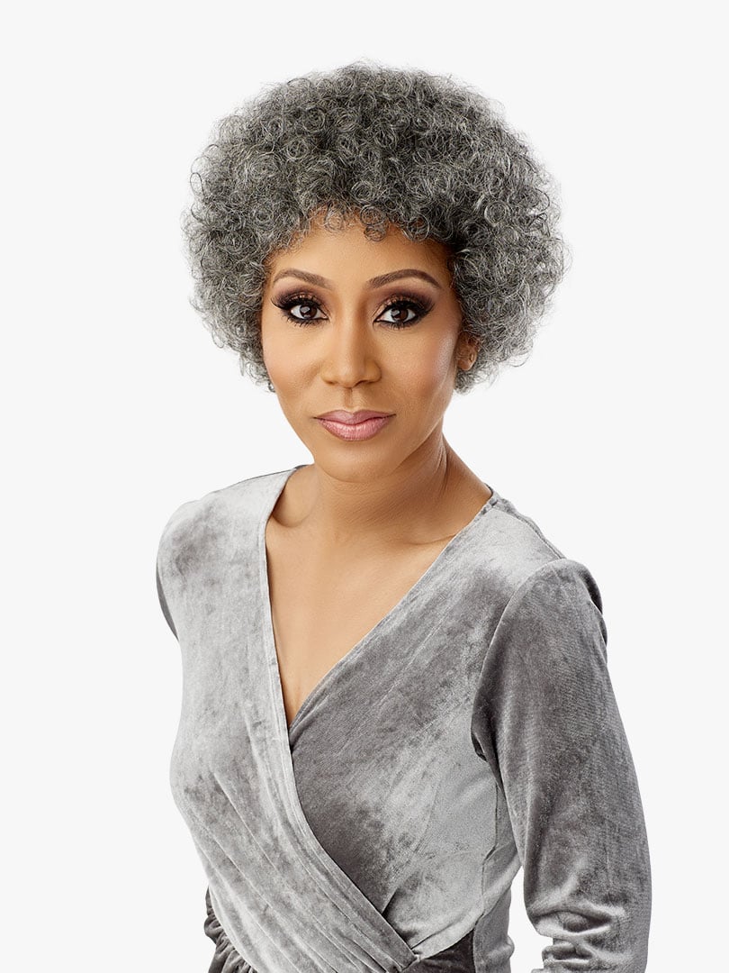 SENSATIONNEL - EMPIRE HUMAN HAIR SALT & PEPPER WIG - BLISS