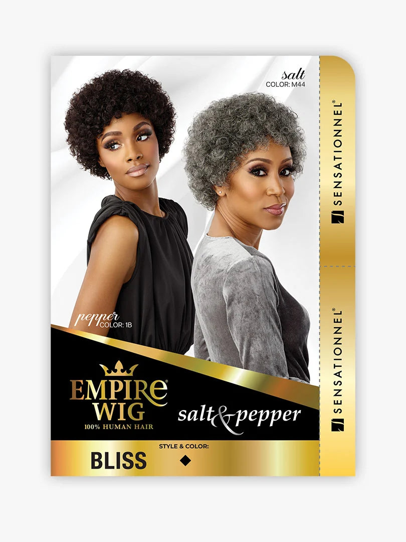 SENSATIONNEL - EMPIRE HUMAN HAIR SALT & PEPPER WIG - BLISS