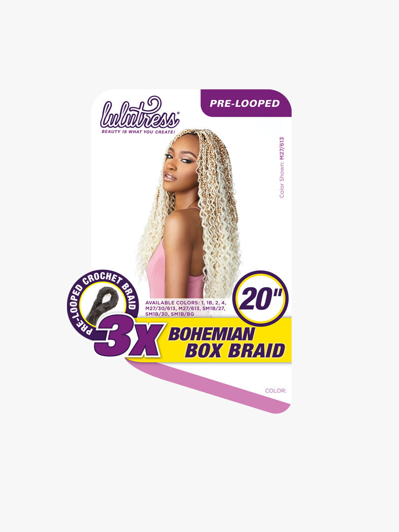 SENSATIONNEL - 3X LULUTRESS BOHEMIAN BOX BRAID 20" CROCHET BRAIDING HAIR