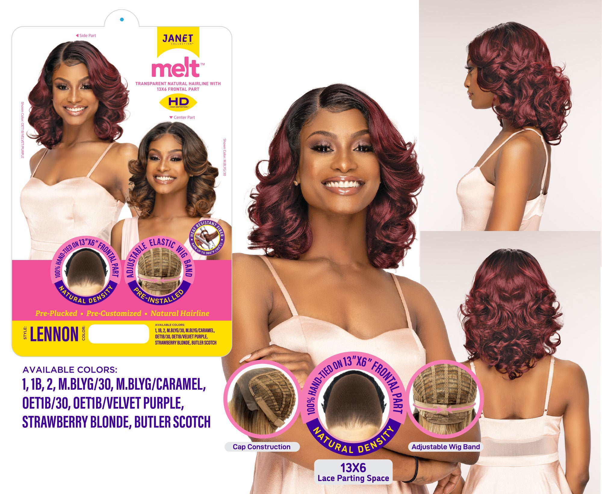 JANET COLLECTION MELT GLUELESS HD 13X6 LACE LENNON WIG