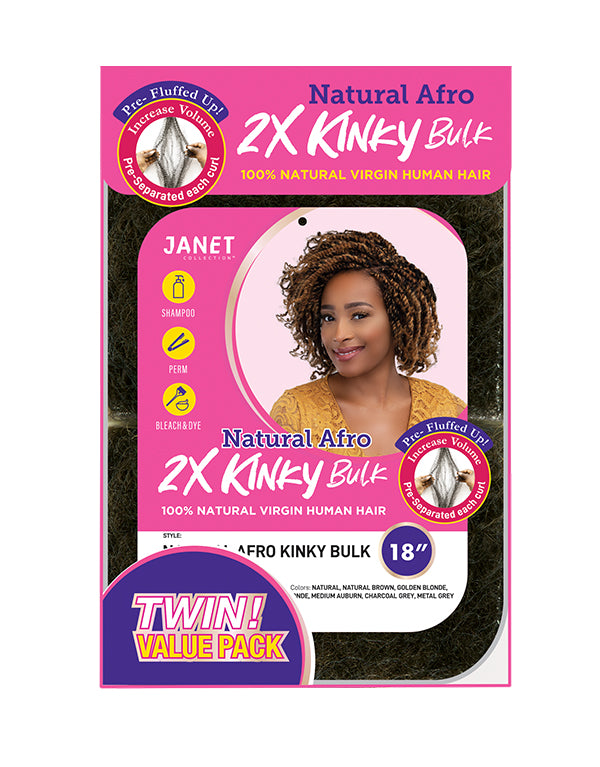 JANET COLLECTION 2X NATURAL AFRO KINKY BULK 18&quot;
