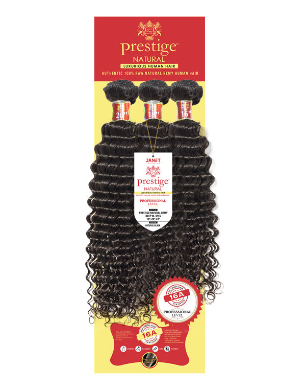 JANET COLLECTION PRESTIGE NATURAL REMY DEEP WAVE WVG 3PCS HUMAN WEAVING HAIR