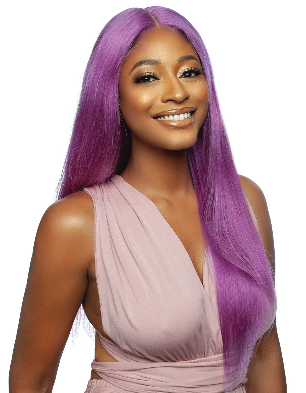 TRILL - TROC206 - 13A VIOLET PURPLE STRAIGHT 100% UNPROCESSED HUMAN 20” HAIR WIG