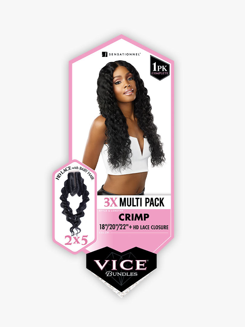 SENSATIONNEL - VICE BUNDLES 3X MULTI CRIMP 26"/28"/30" HAIR WEAVING BUNDLES