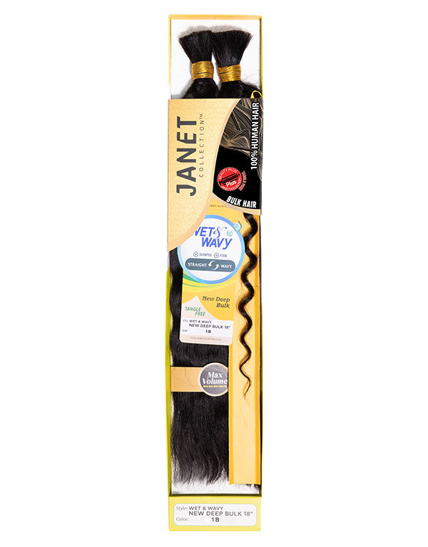 JANET COLLECTION WET & WAVY NEW DEEP BULK 18" HUMAN BRAIDING HAIR