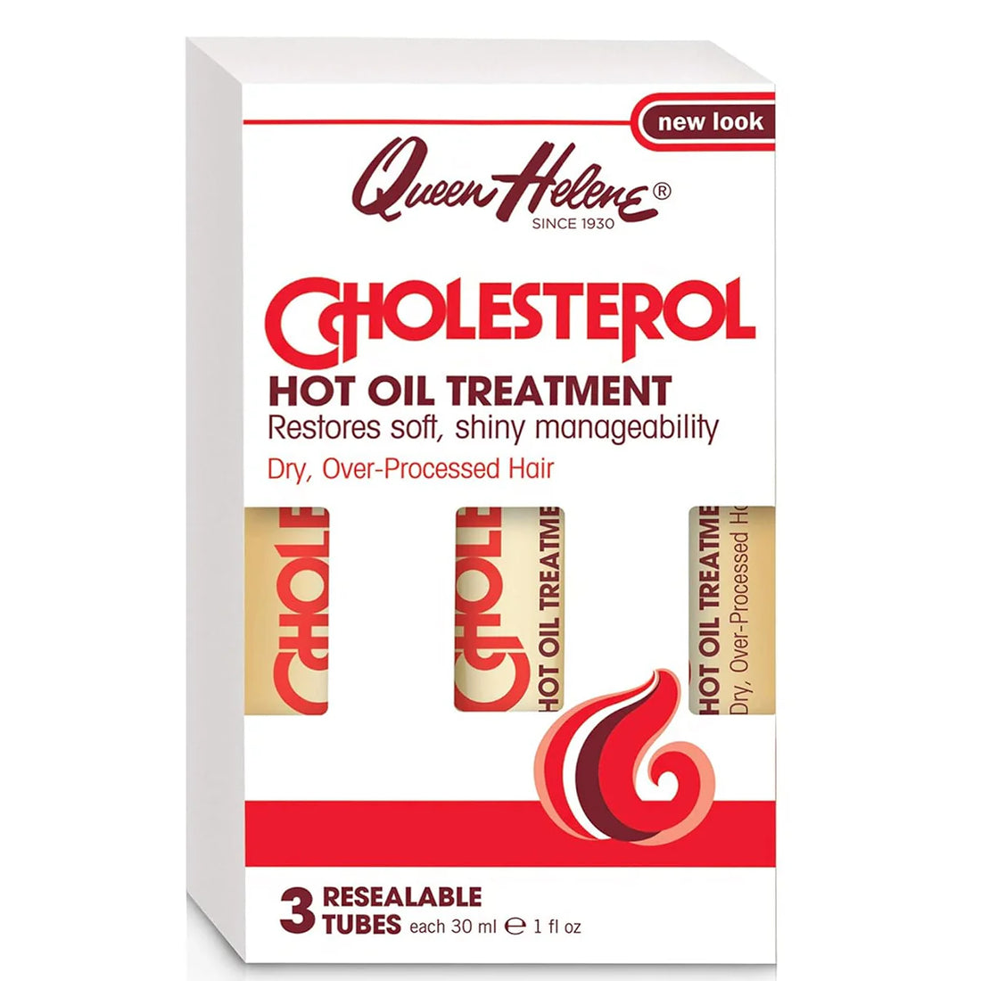 QUEEN HELENA CHOLESTEROL HOT OIL TREATMENT 3 RESEALABLE TUBES (1OZ)