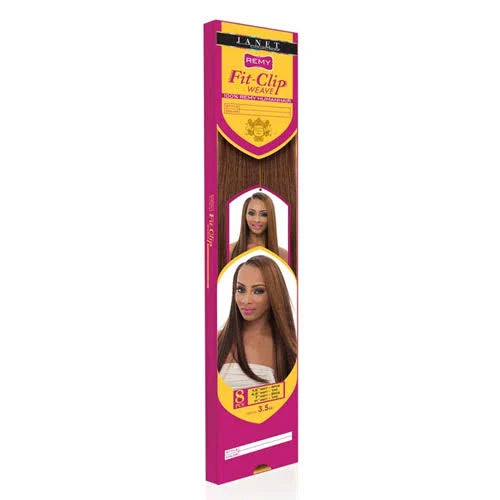 JANET COLLECTION - HUMAN HAIR REMY FIT CLIP STRAIGHT 8PCS  "22"~ "24"