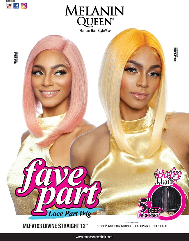 MELANIN - MLFV103 - DIVINE STRAIGHT 12" LACE FRONT WIG