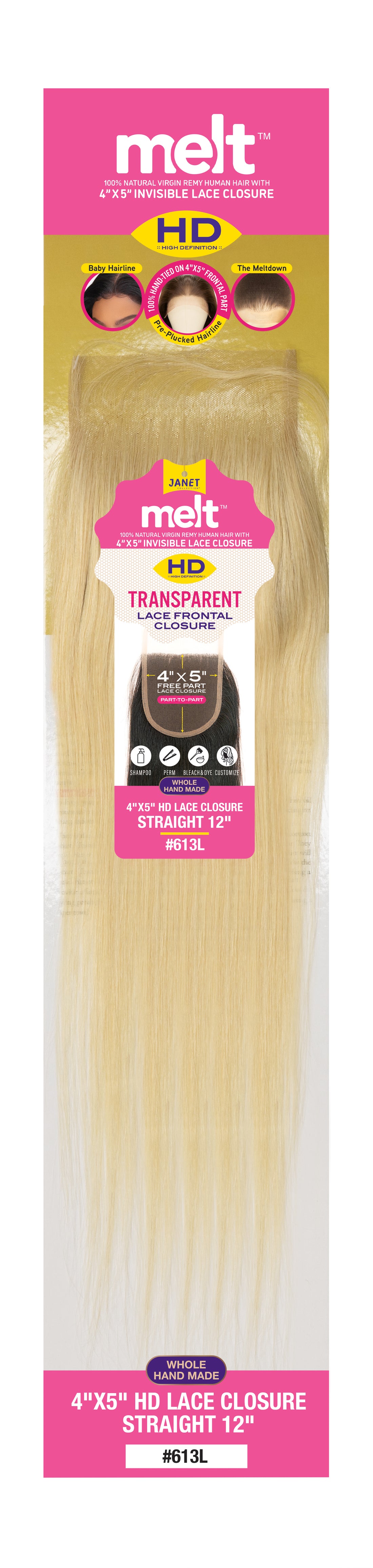 JANET COLLECTION - HD 4"X5" INVISIBLE LACE CLOSURE - STRAIGHT