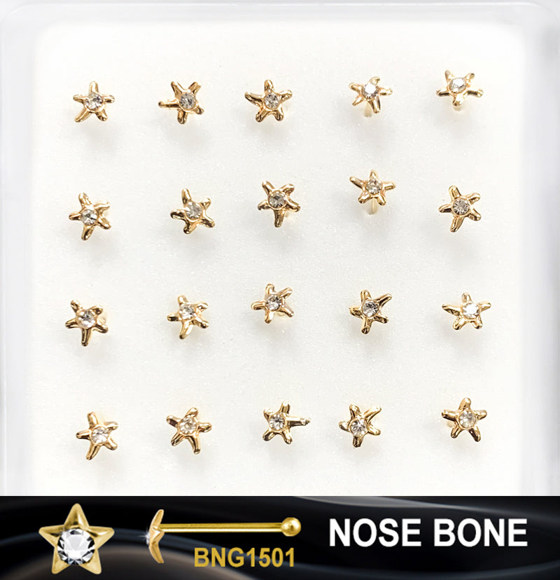 GOLD NOSE RING (BONE) - SOLD BY EACH UNIT