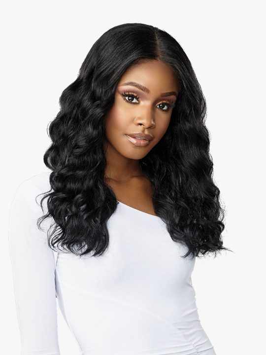 SENSATIONNEL - BUTTA LACE HUMAN HAIR BLEND DEEP WAVE 20″ LACE FRONT WIG