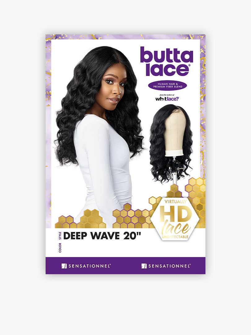 SENSATIONNEL - BUTTA LACE HUMAN HAIR BLEND DEEP WAVE 20″ LACE FRONT WIG