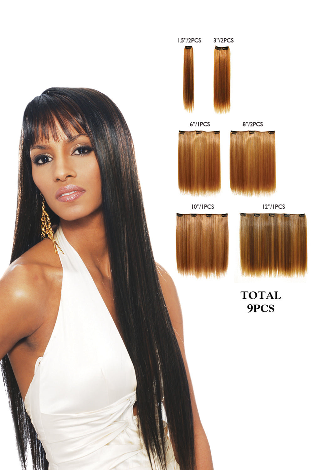 VIVICA FOX COLLECTION - 9 PIECES CLIP-IN WEAVE 14"