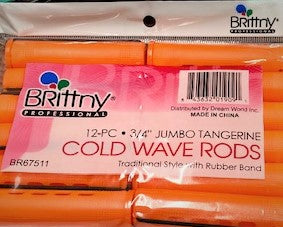BRITTY® ROD C/WAVE JUMBO- 12 PIECES 3/4" TANGERINE