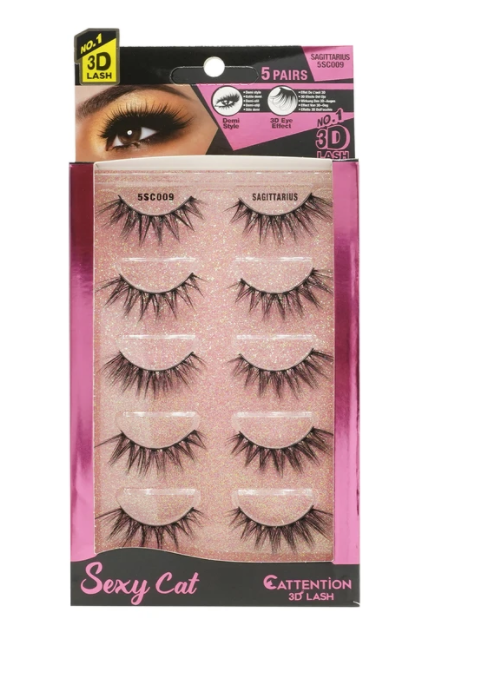 EBIN® SEXY CATTENTION 3D LASHES - 5 PAIRS