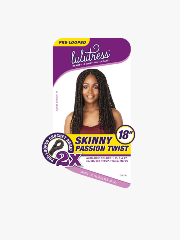 SENSATIONNEL - 2X LULUTRESS SKINNY PASSION TWIST 18" CROCHET BRAIDING HAIR