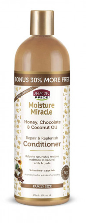 AFRICAN PRIDE MOISTURE MIRACLE HONEY, CHOCOLATE & COCONUT OIL CONDITIONER 16 Oz