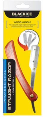 BLACK ICE PROFESSIONAL STRAIGHT RAZOR - STAINLESS STEEL