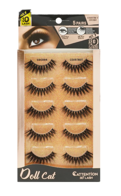 EBIN DOLL CATTENTION 3D LASHES - 5 PAIRS