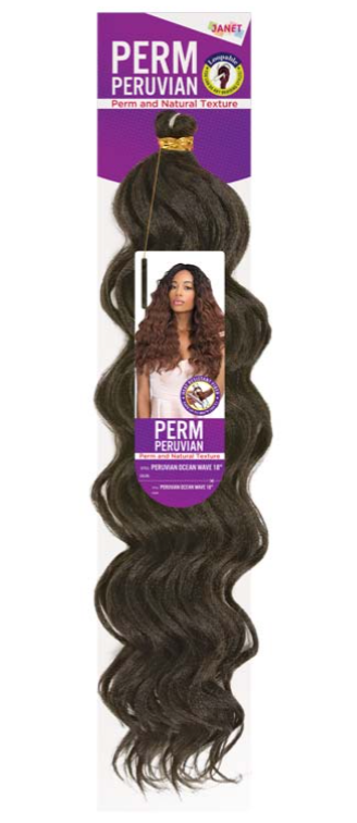 JANET COLLECTION PERUVIAN OCEAN WAVE CROCHET BRAIDING HAIR 18"