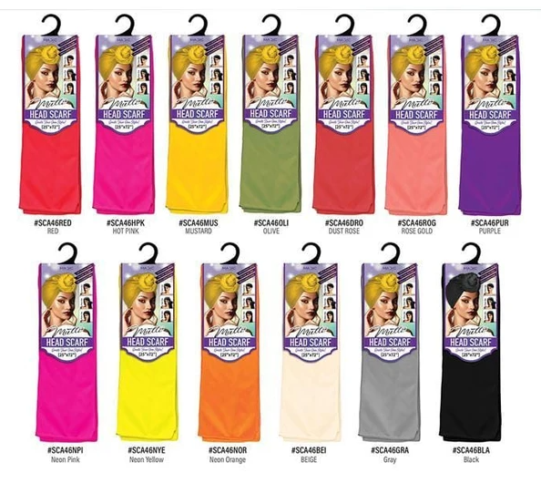 MAGIC COLLECTION MUTTI SATIN HEAD SCARF (25"x72")