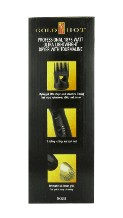 GOLD N HOT 1875 WATT ULTRA LIGHTWEIGHT DRYER with TOURMALINE