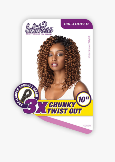 SENSATIONNEL - LULUTRESS - 3X CHUNKY TWIST OUT 10" CROCHET BRAIDING HAIR