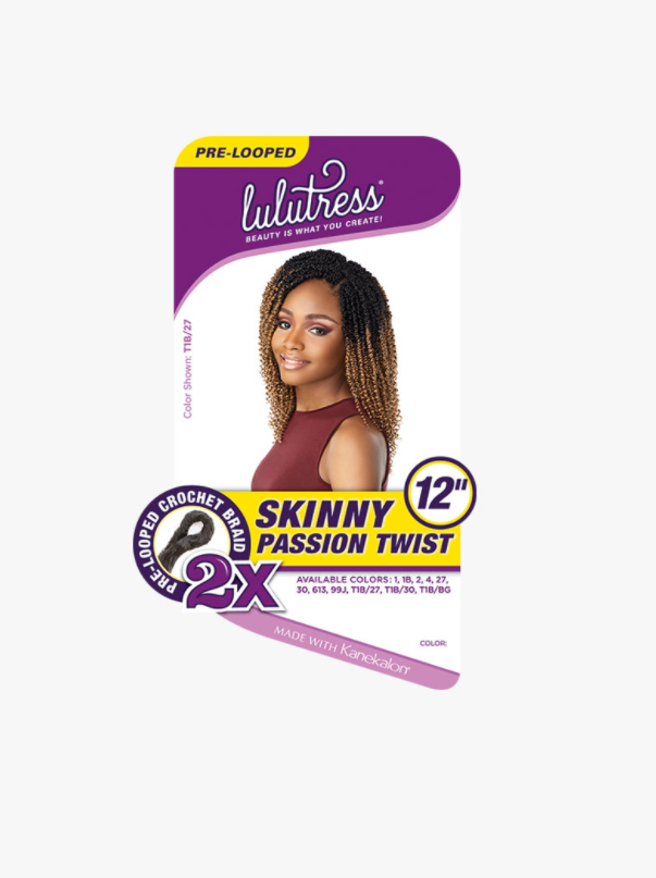 SENSATIONNEL - 2X LULUTRESS SKINNY PASSION TWIST 12" CROCHET BRAIDING HAIR