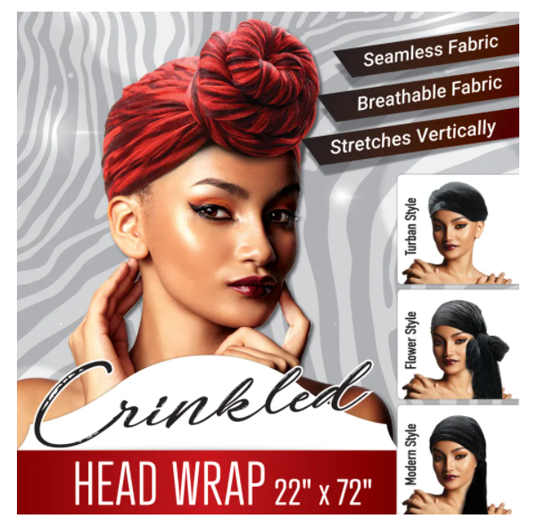 MAGIC COLLECTION CRINKLED HEAD WRAP (22"x72")