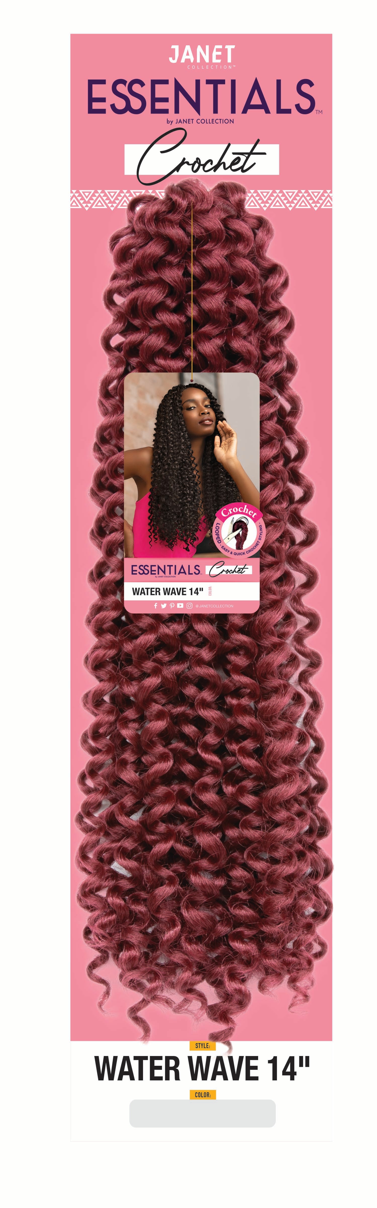 JANET COLLECTION ESSENTIALS WATER WAVE 14" CROCHET BRAIDING HAIR