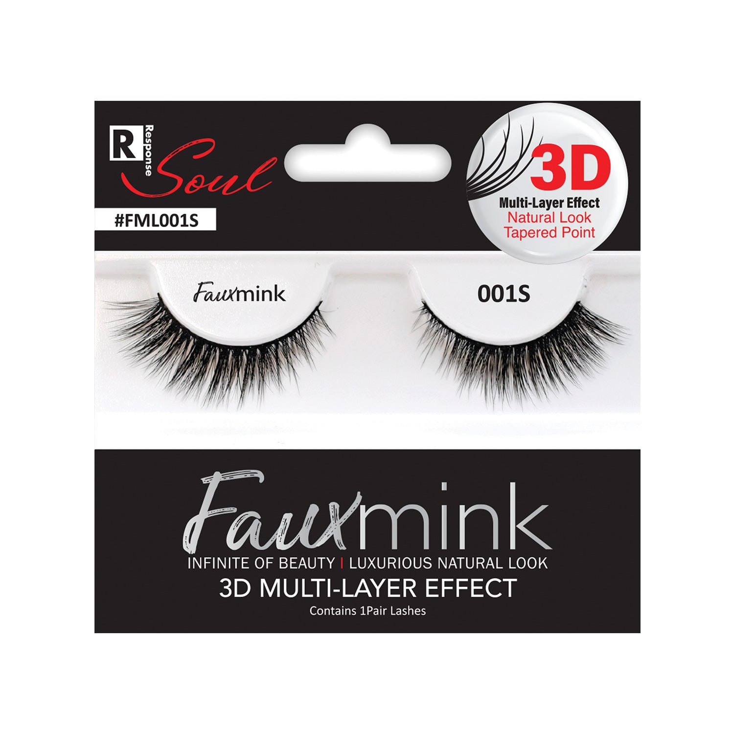 RESPONSE SOUL 3D MULTI LAYER EFFECT FAUX MINK EYELASHES