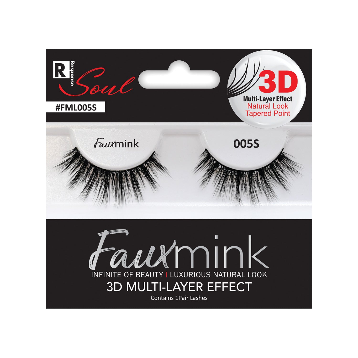 RESPONSE SOUL 3D MULTI LAYER EFFECT FAUX MINK EYELASHES