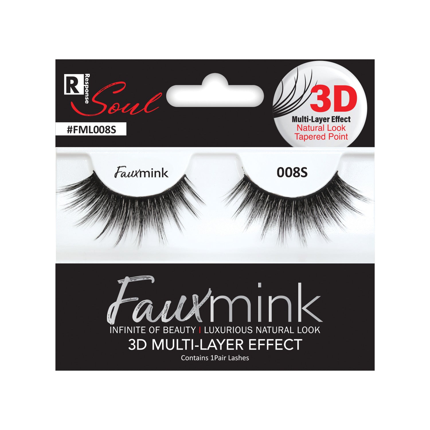RESPONSE SOUL 3D MULTI LAYER EFFECT FAUX MINK EYELASHES