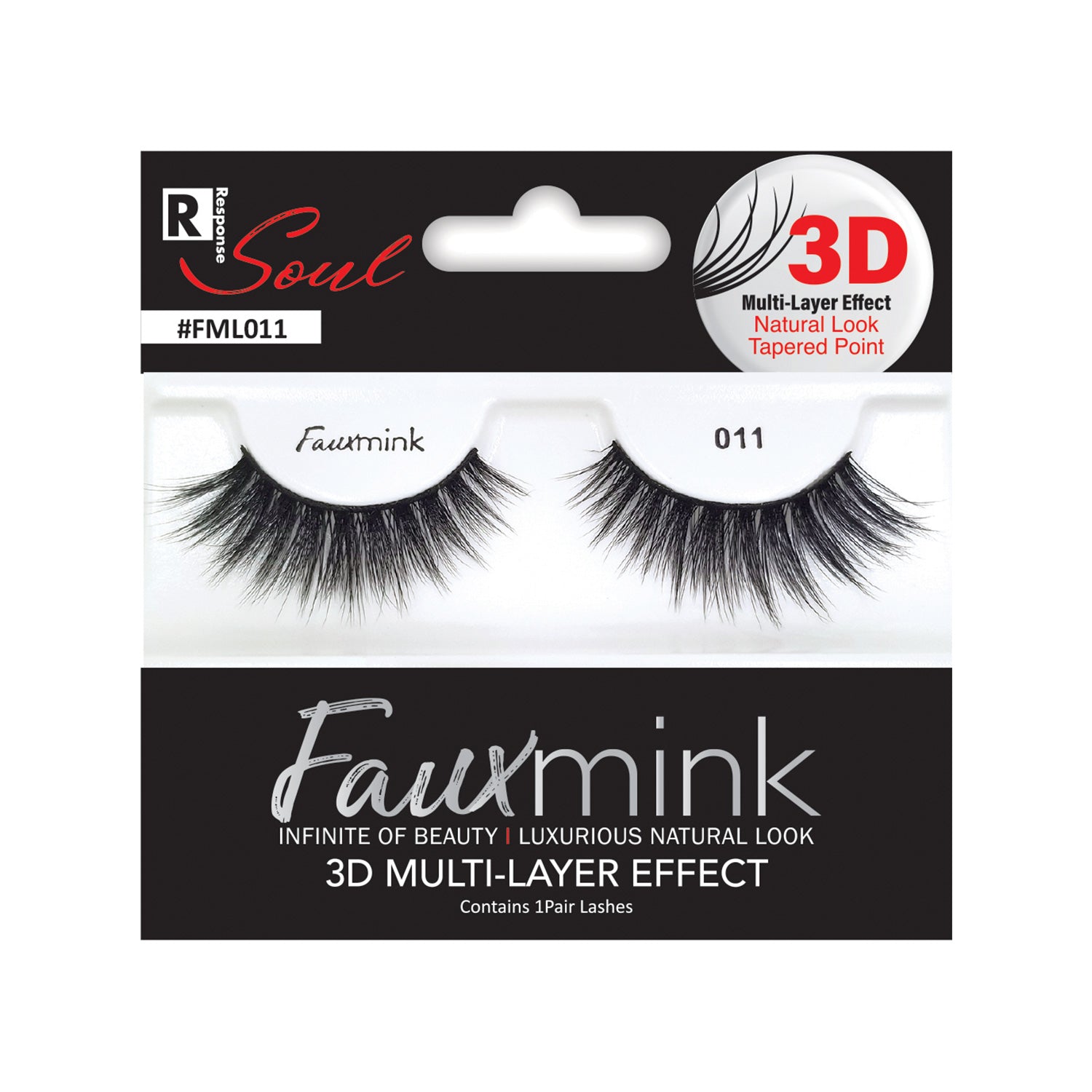 RESPONSE SOUL 3D MULTI LAYER EFFECT FAUX MINK EYELASHES