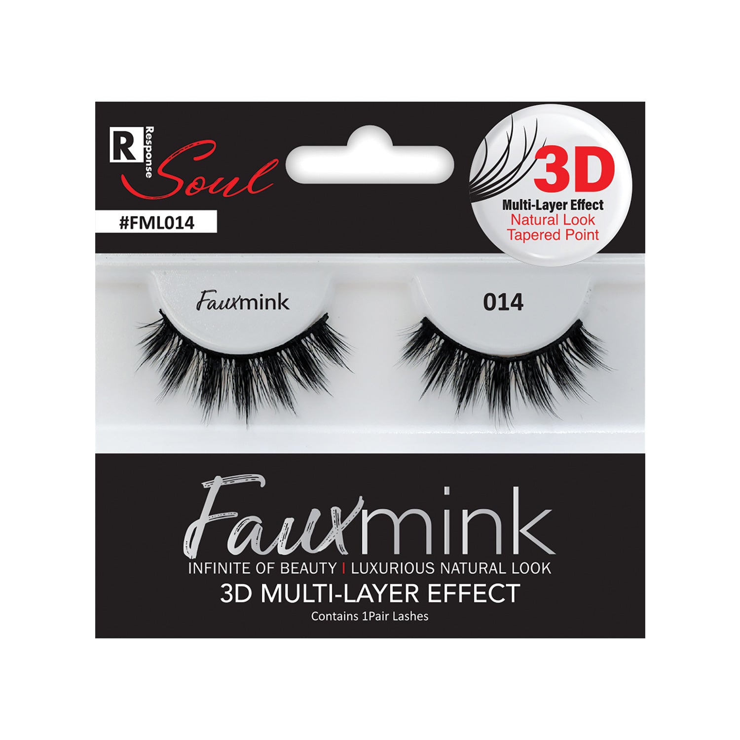RESPONSE SOUL 3D MULTI LAYER EFFECT FAUX MINK EYELASHES