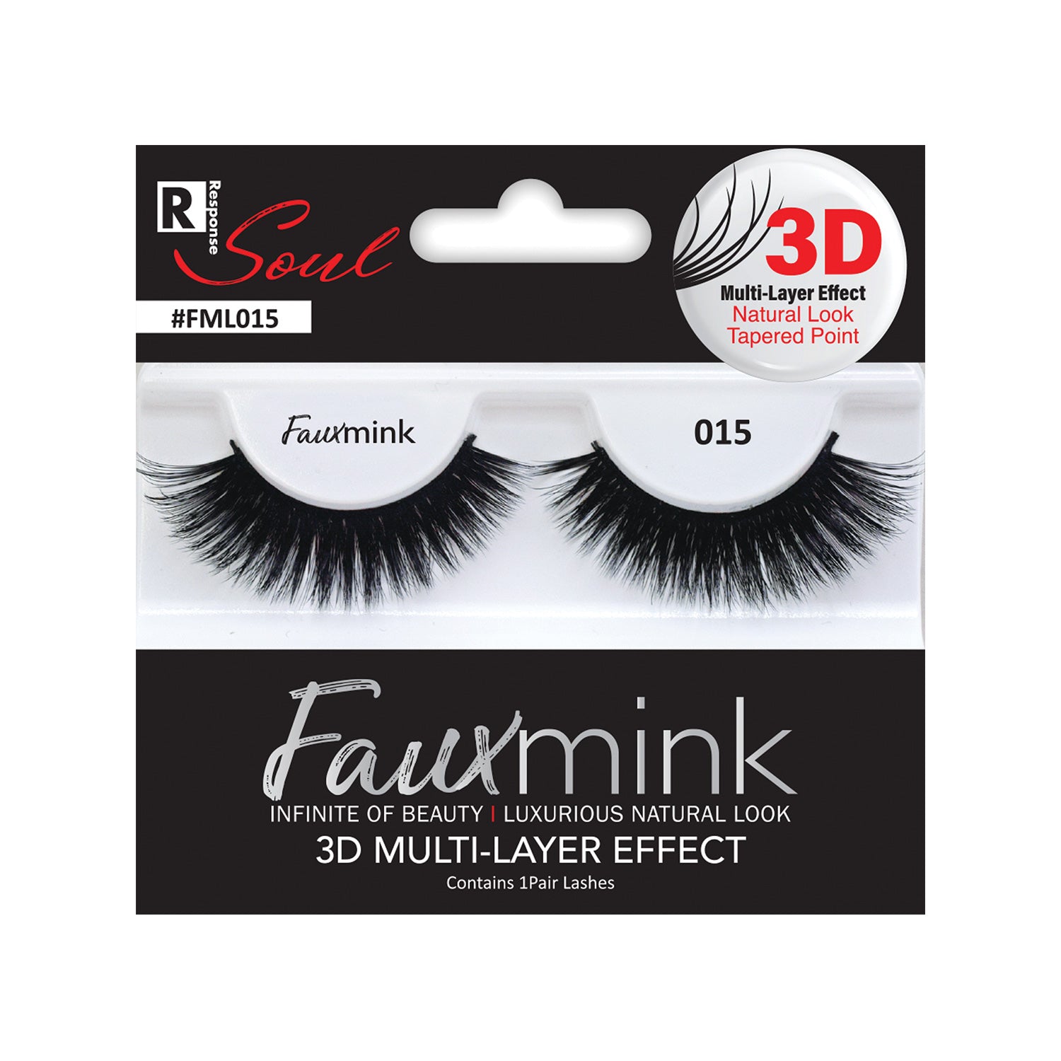RESPONSE SOUL 3D MULTI LAYER EFFECT FAUX MINK EYELASHES