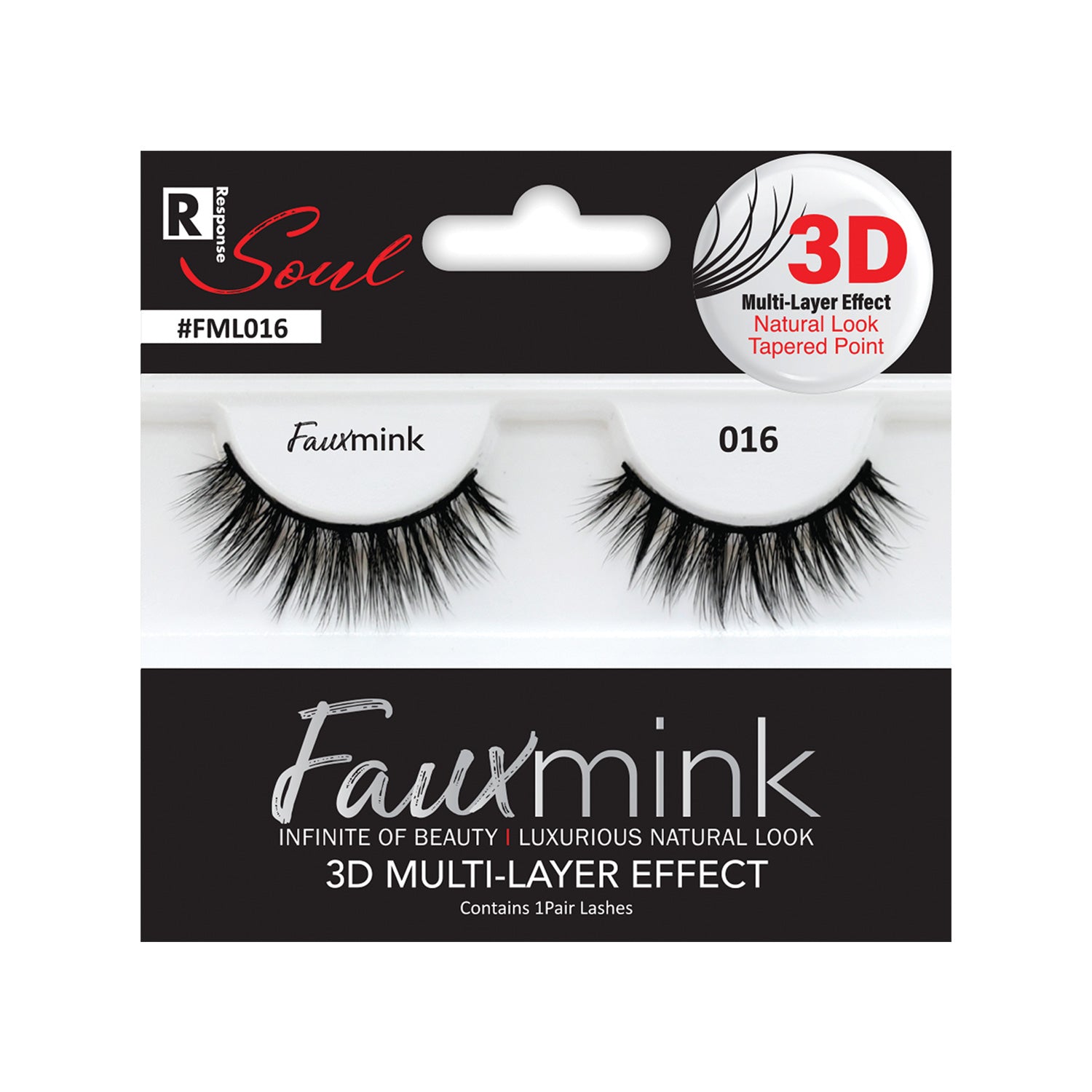 RESPONSE SOUL 3D MULTI LAYER EFFECT FAUX MINK EYELASHES