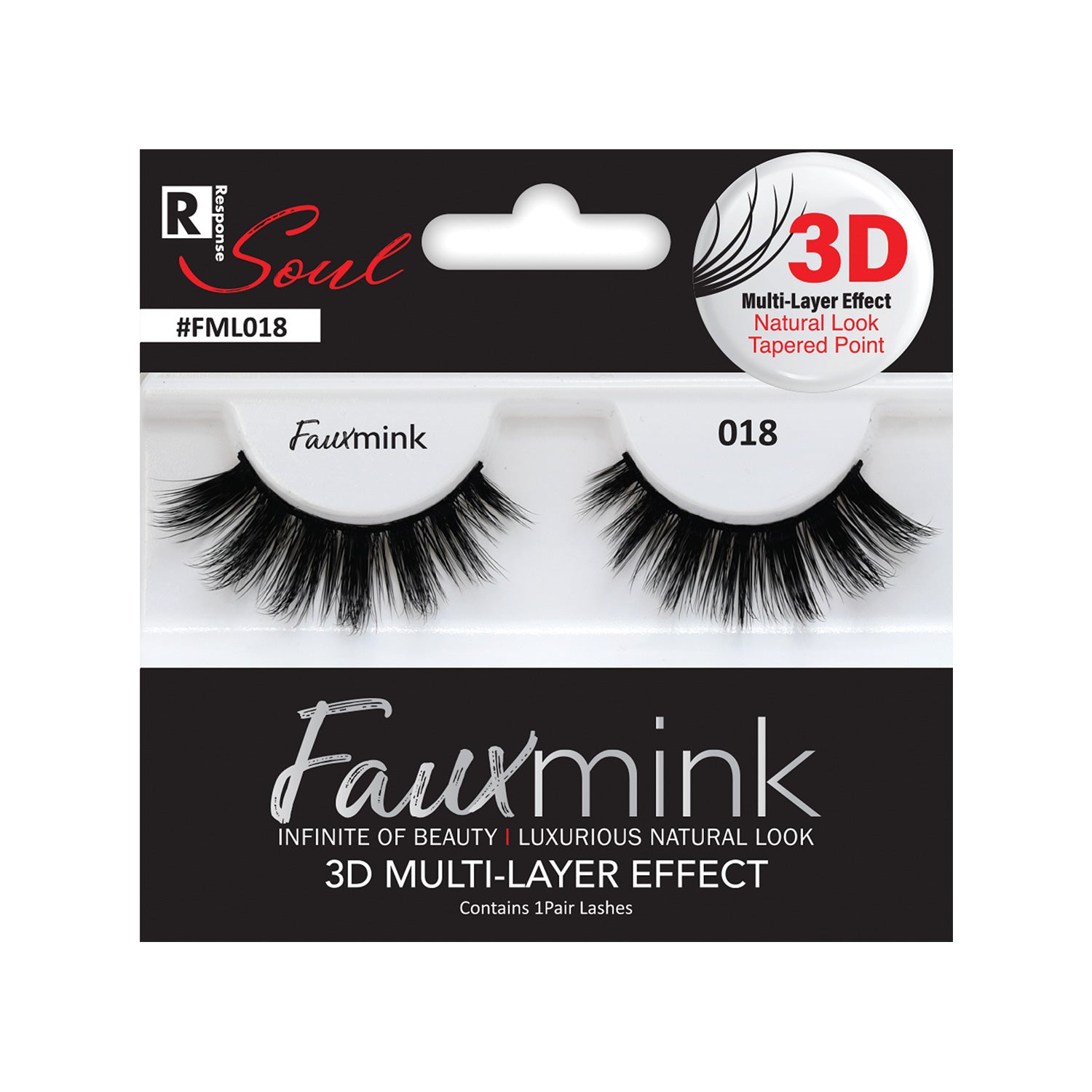 RESPONSE SOUL 3D MULTI LAYER EFFECT FAUX MINK EYELASHES