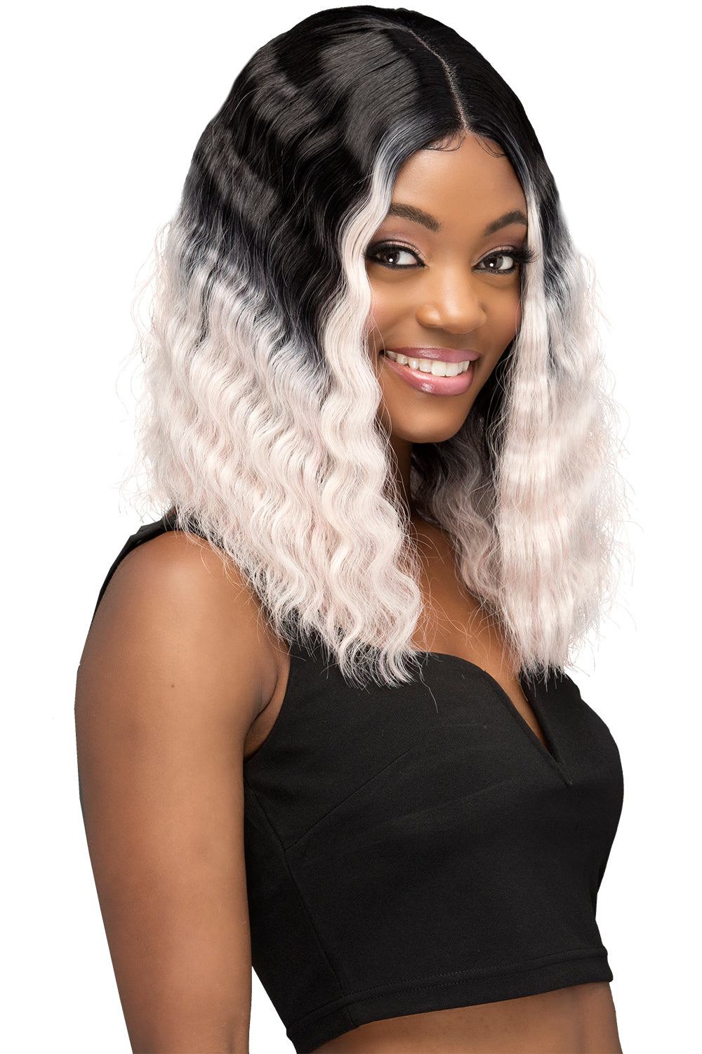 VIVICA FOX 14" LOOSE DEEP CRIMP CURL WITH CENTER PART - LEIA WIG