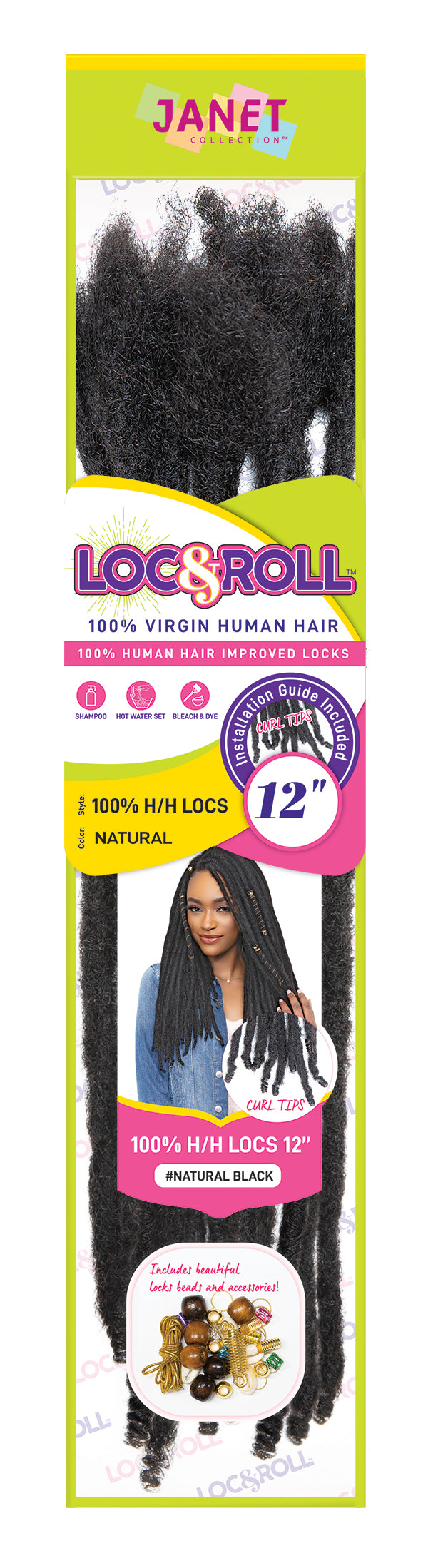 JANET COLLECTION - LOC N ROLL 100% HUMAN HAIR LOCS