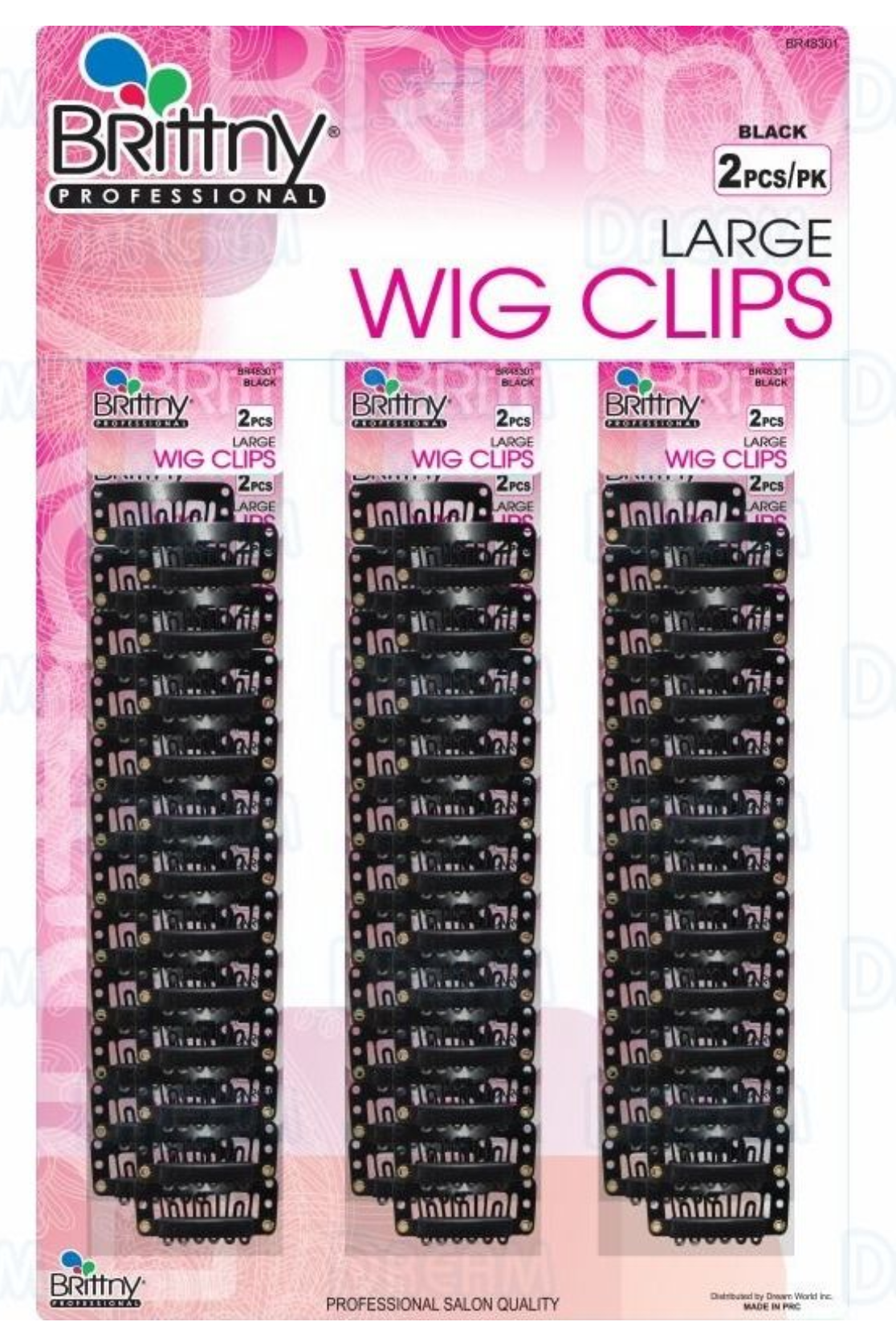 BRITTNY WIG CLIP LARGE - 2PCS/PK SINGLES