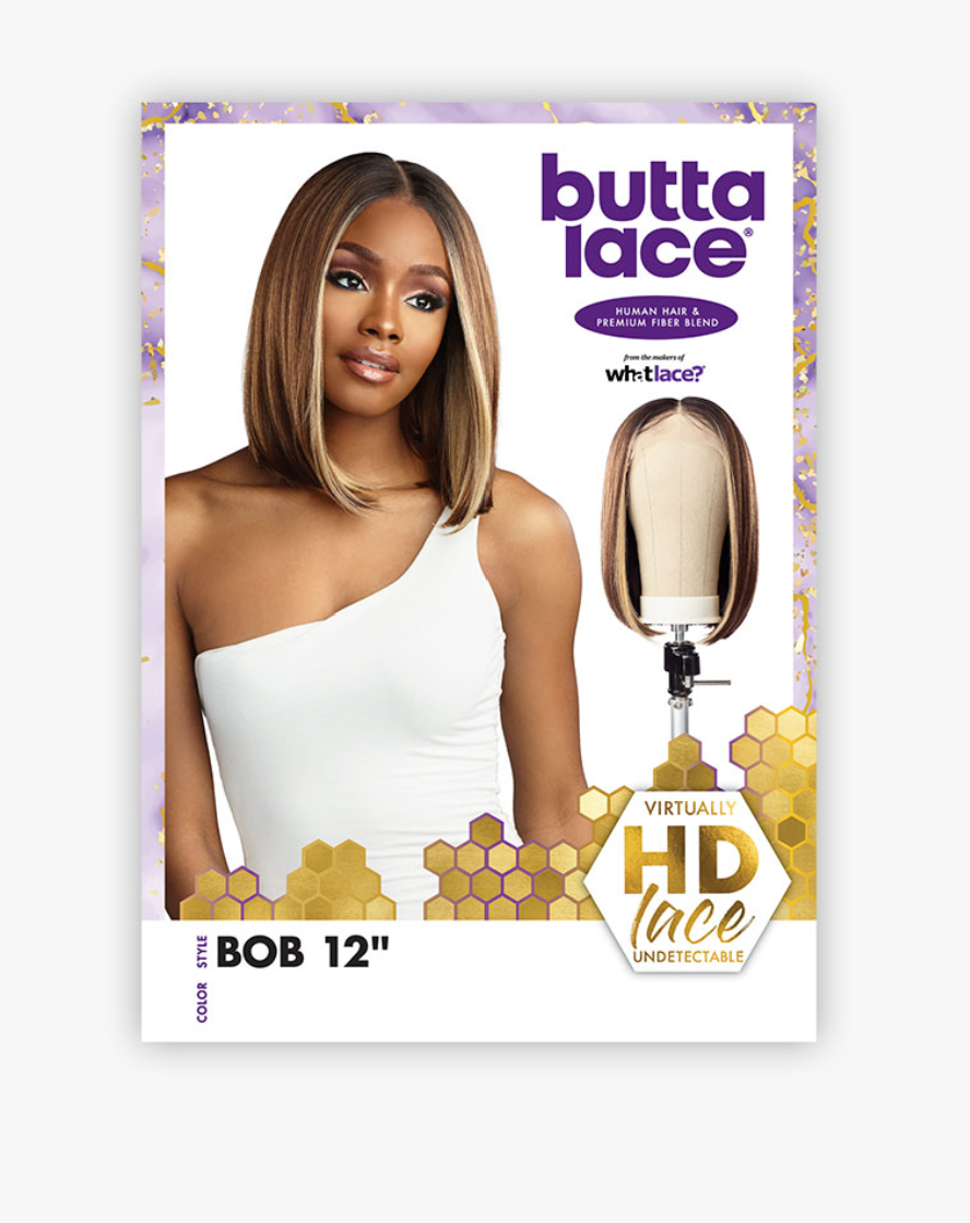SENSATIONNEL - BUTTA LACE HUMAN HAIR BLEND BOB 12″ LACE FRONT WIG