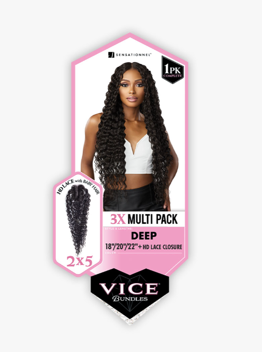 SENSATIONNEL - VICE BUNDLES 3X MULTI PACK - DEEP 26"/28"/30" HAIR BUNDLES