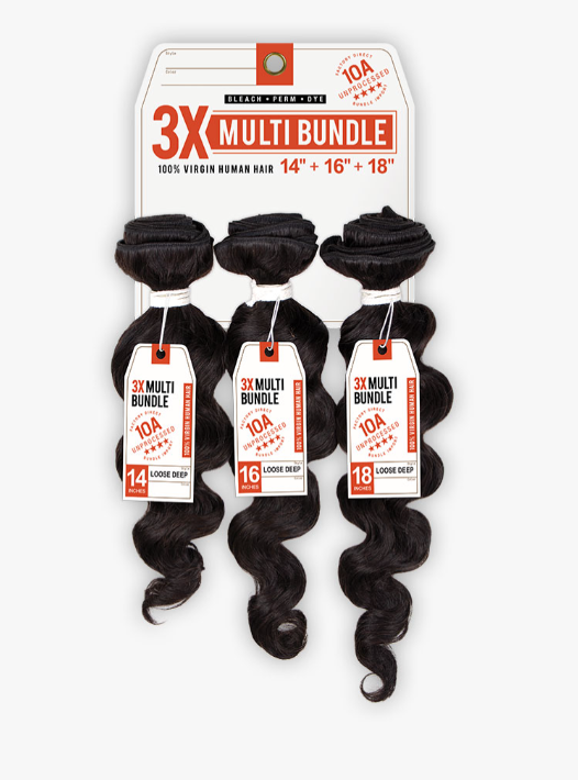 SENSATIONNEL - 10A 3X MULTI BUNDLE (BARE & NATURAL) – LOOSE DEEP BUNDLED HAIR