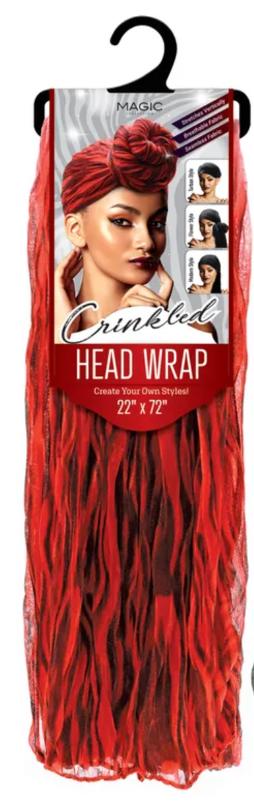 MAGIC COLLECTION CRINKLED HEAD WRAP (22"x72")