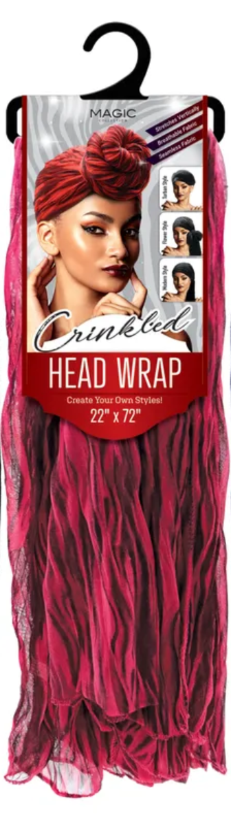 MAGIC COLLECTION CRINKLED HEAD WRAP (22"x72")