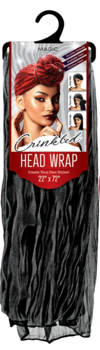 MAGIC COLLECTION CRINKLED HEAD WRAP (22"x72")