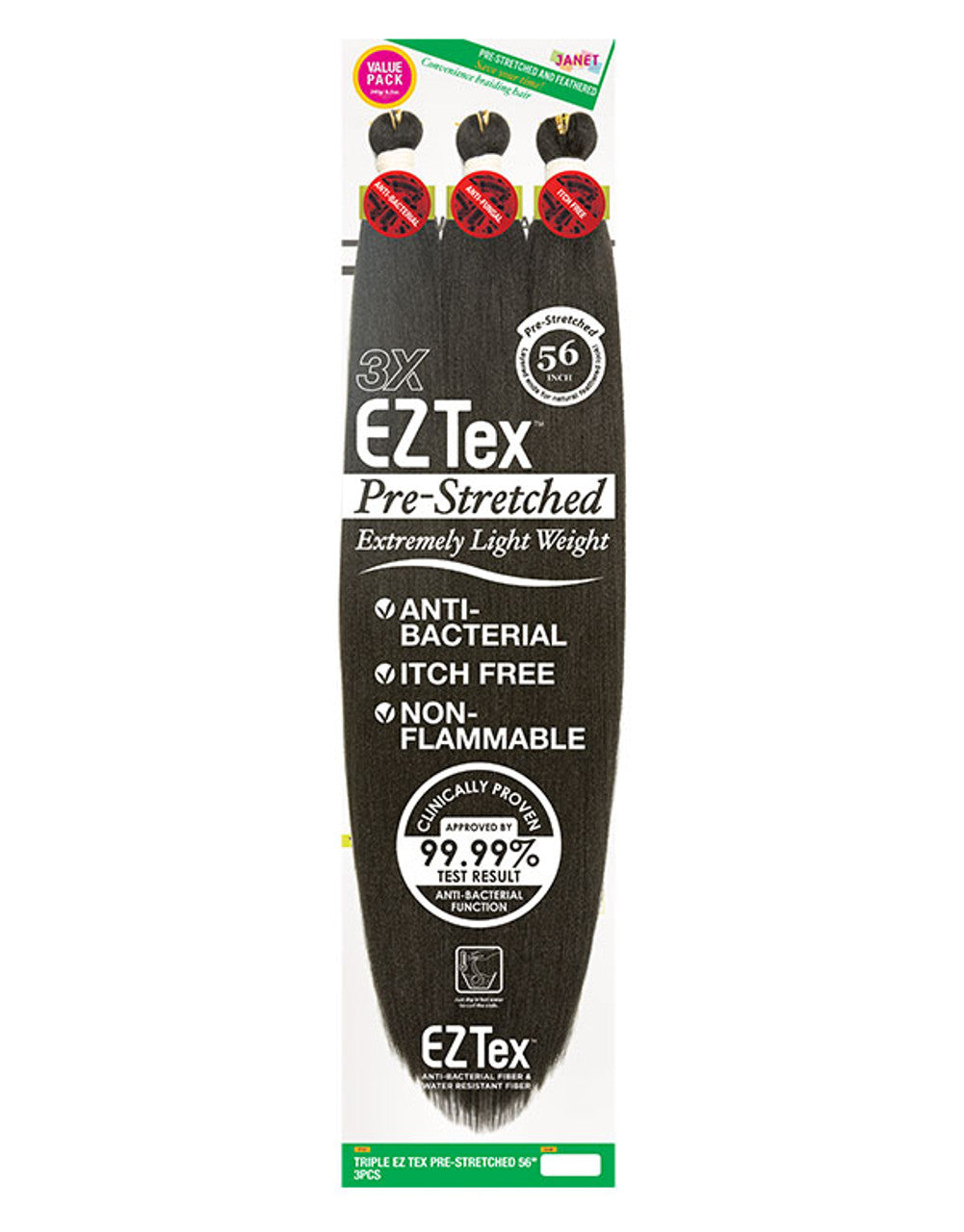 JANET COLLECTION - TRIPLE EZ TEX PRE-STRETCHED BRAIDING HAIR 56"